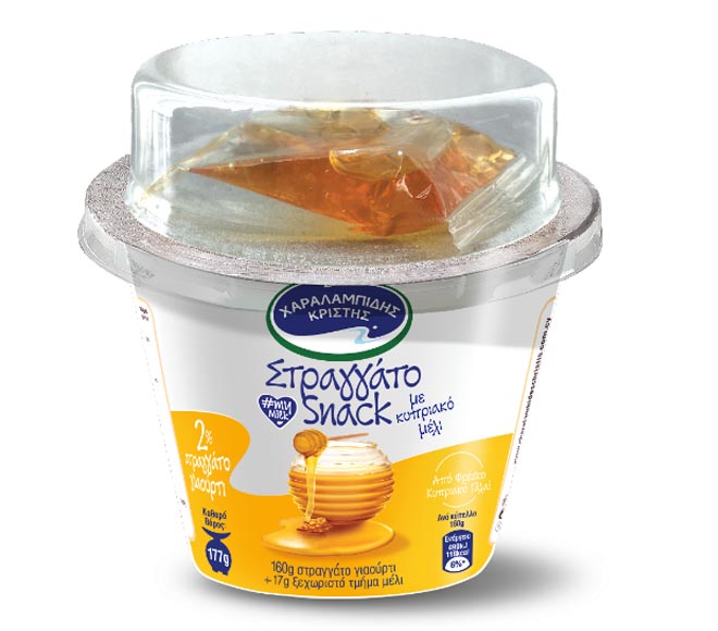 yogurt CHAR. CHRISTIS Straggato Snack 2% 177g (160g yogurt+17g honey) – Cypriot Honey