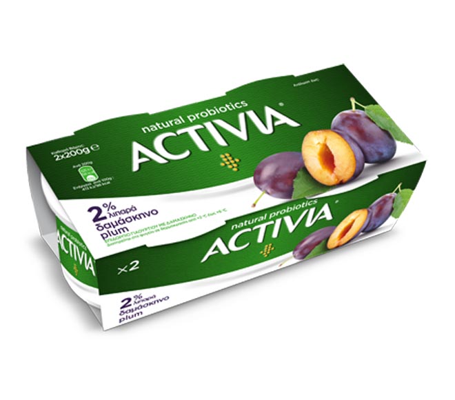 fruit yogurt ACTIVIA 2X200g – Plums
