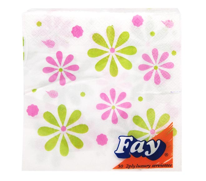 FAY napkins 2ply 50pcs 33cm x 33cm – flowers
