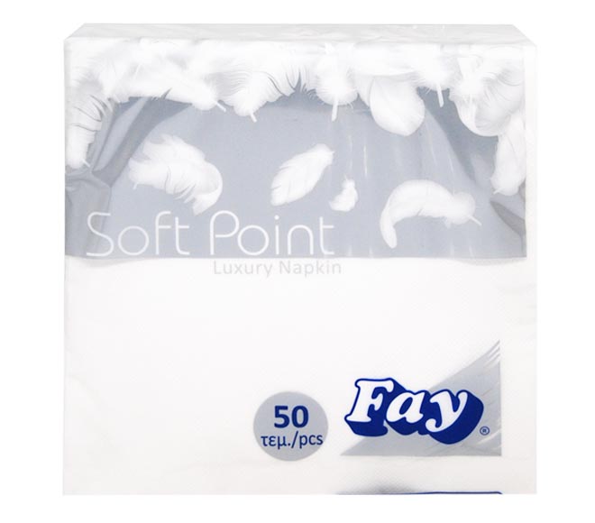 FAY napkins Soft Point 2ply 50pcs 38cm x 38cm – white