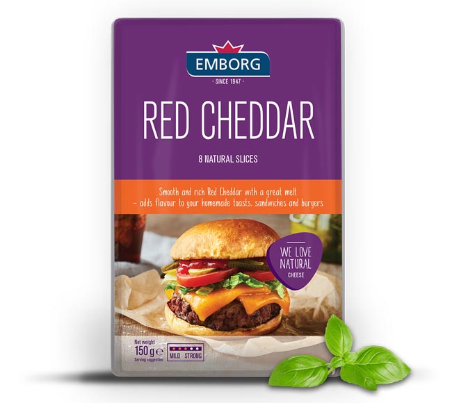 cheese EMBORG Red Cheddar slices 150g