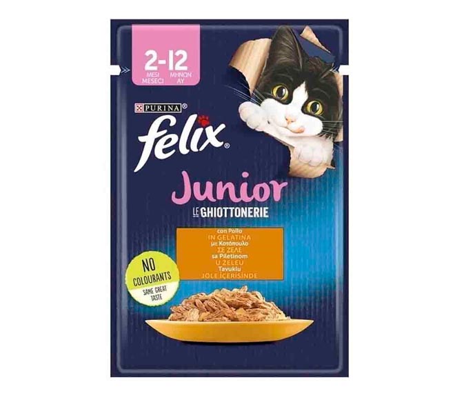 cat FELIX junior with chicken in jelly 85g