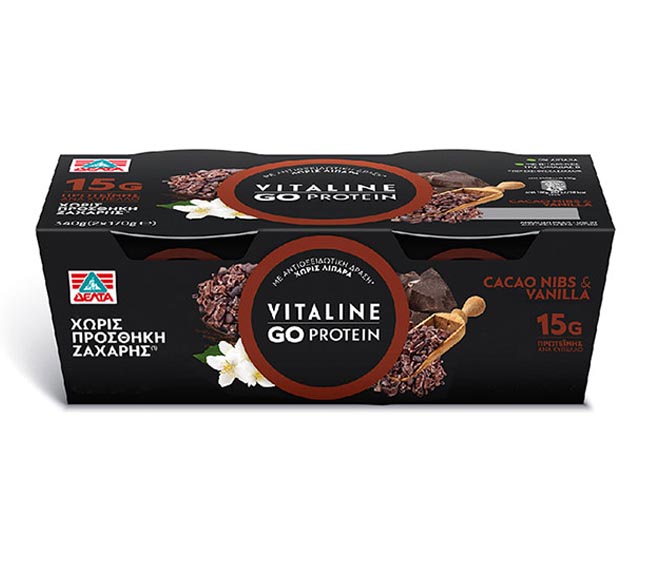 fruit yogurt DELTA Vitaline Go Protein 2X170g (340g) – Cacao Nibs & Vanilla
