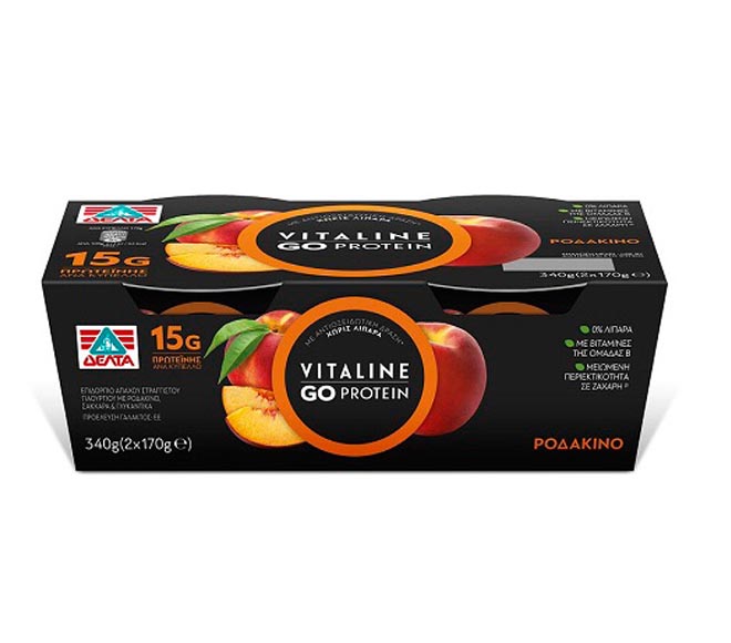 fruit yogurt DELTA Vitaline Go Protein 2X170g (340g) – Peach