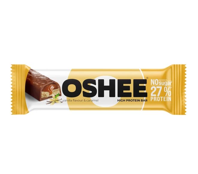OSHEE Protein Bars (26% protein) 48g – Vanilla Flavour & Caramel