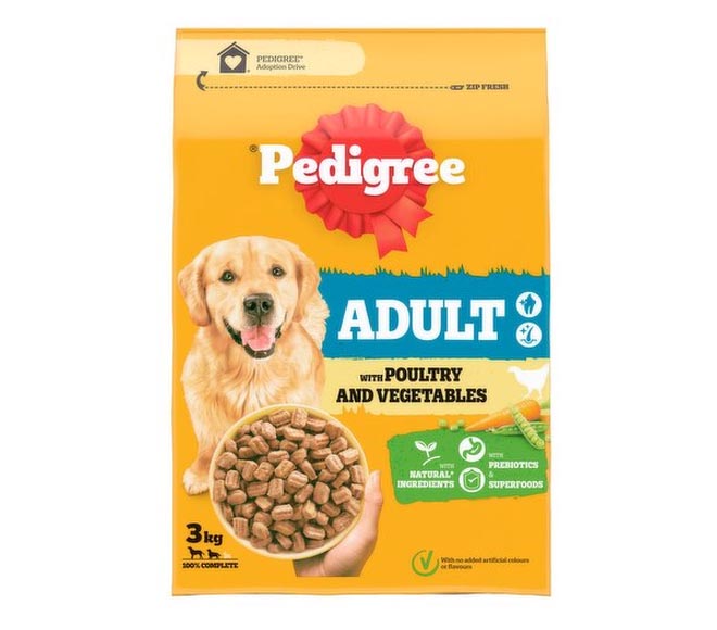 dog PEDIGREE dry food adult 3kg – pultry & vegetables