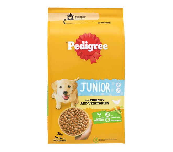dog PEDIGREE dry food junior 2kg – poultry & vegetable