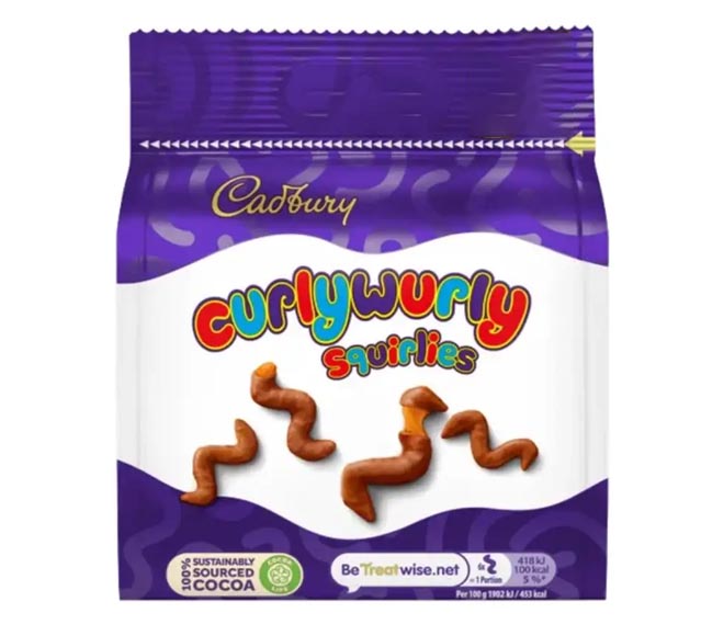 CADBURY chocolate pouch Curlywurly 95g