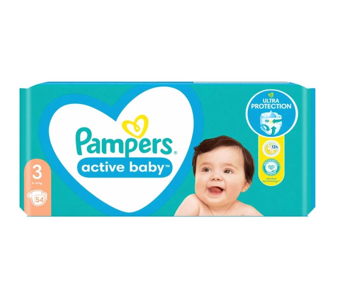 PAMPERS active baby S3 6-10Kg 54pcs
