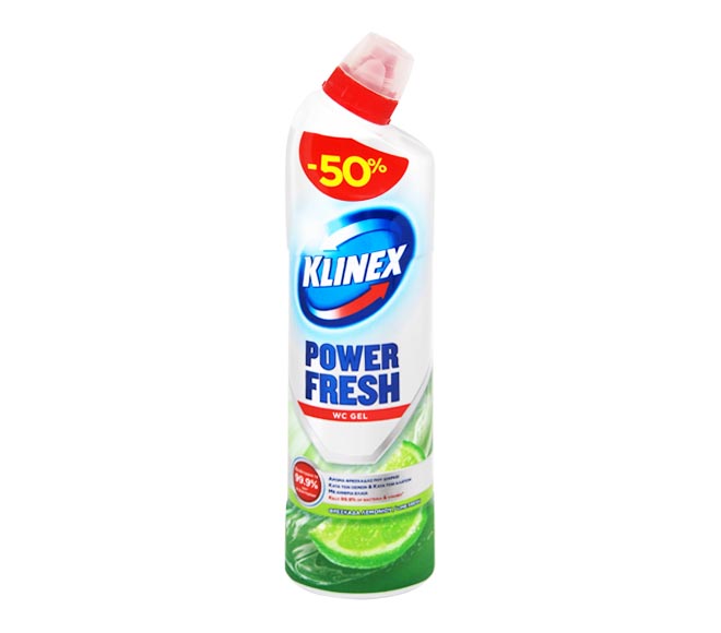 KLINEX Power Fresh wc gel 750ml (-50% LESS) – Lime Fresh