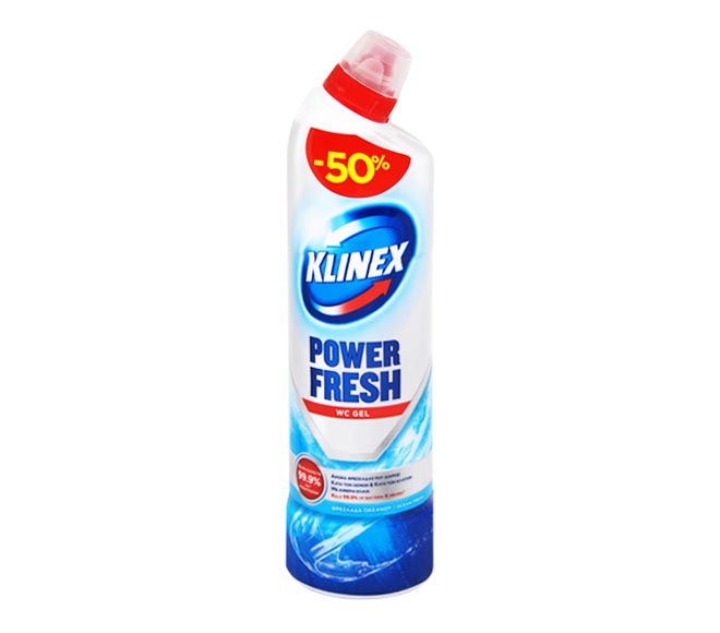 KLINEX Power Fresh wc gel 750ml (-50% LESS) – Ocean Fresh