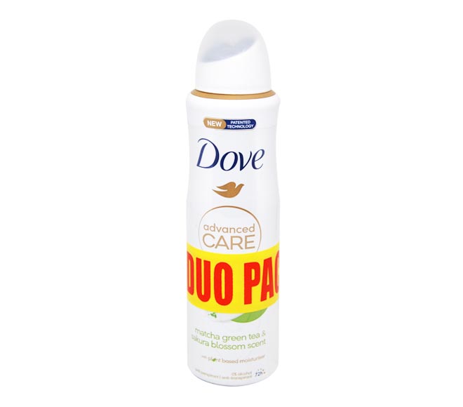 DOVE Advanced Care deodorant spray 150ml – Matcha Green & Sakura Blossom Scent (Duo Pack)