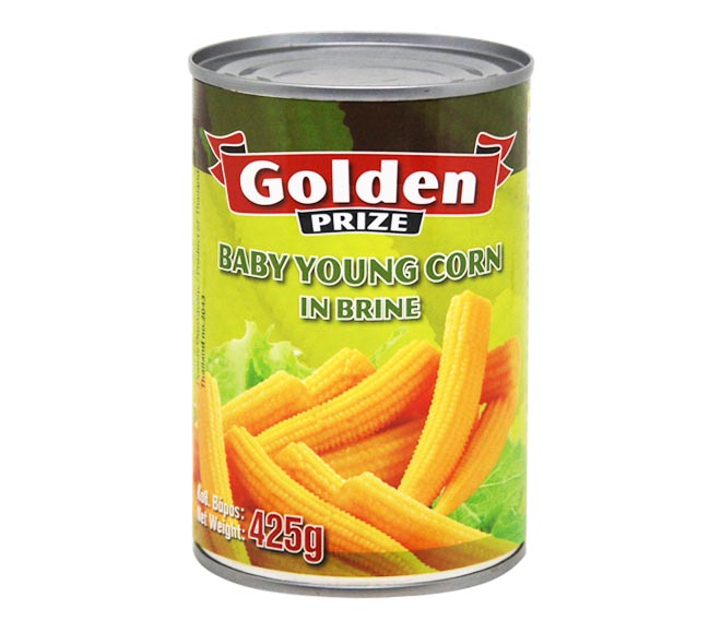 GOLDEN PRIZE baby young corn whole in brine 425g