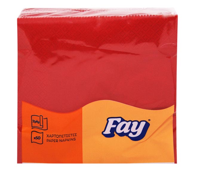 FAY napkins 2ply 50pcs 33cm x 33cm – Red
