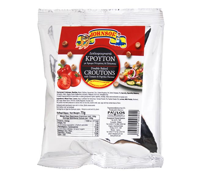JOHNSOF Double Baked croutons with Tomato & Paprika flavour 75g