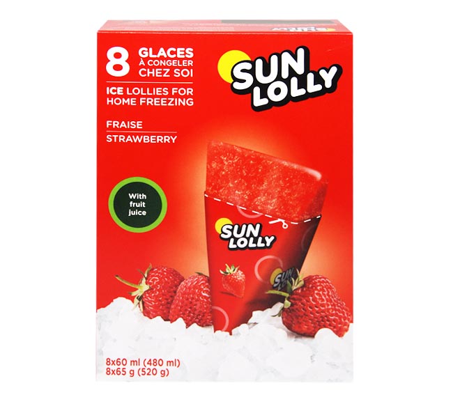SUN LOLLY ice lollies for home freezing 8x60ml – Strawberry