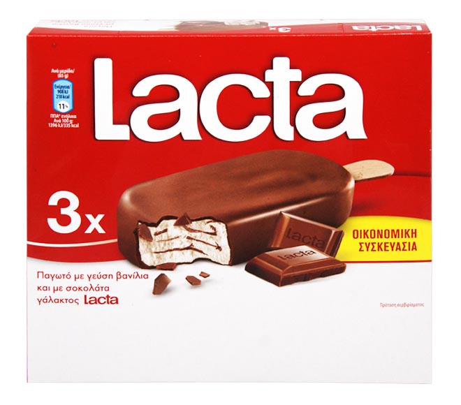 ice cream LACTA stick vanilla with chocolate coating 3x65g