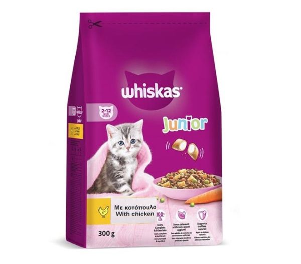 cat WHISKAS Junior dry food 300g - chicken stuffed croquettes