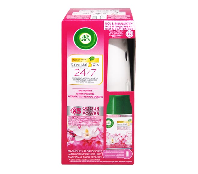 AIR WICK Freshmatic Essential Oils life scents – Magnolia & Cherry Blossom (Auto Spray)