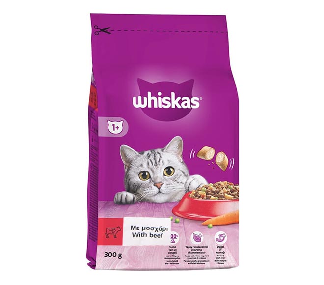 cat WHISKAS dry food adult 300g – beef stuffed croquettes