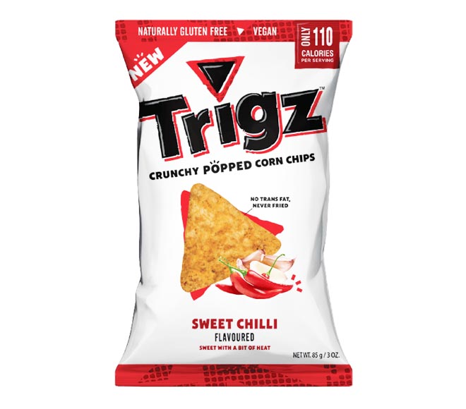 TRIGZ sweet chilli flavoured corn chips 85g