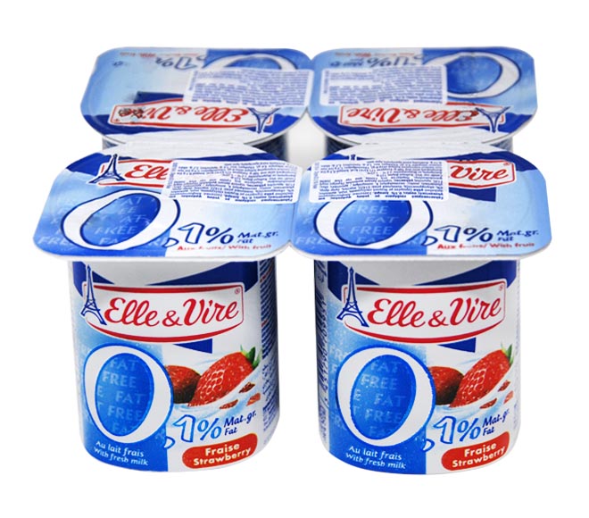 fruit yogurt ELLE & VIRE 4x125g – Strawberry 0,1% fat