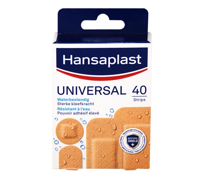 HANSAPLAST Universal bandages 40 strips water resistant (four sizes)