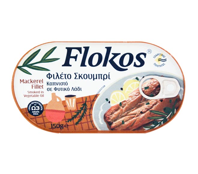 FLOKOS Mackeler Fillet 150g – Smoked in Vegetable Oil