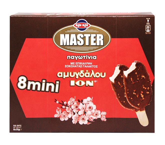 ice cream KRI KRI – MASTER mini 8 pieces (8x35g) – with ION milk chocolate & almonds