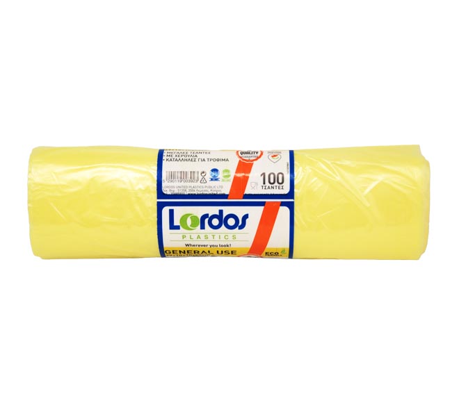 LORDOS shopping bags yellow 29+10+10X54cm  x 100pcs