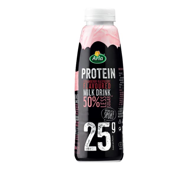 ARLA Protein 25G milk drink 50% less sugar 500g – Strawberry – Raspberry