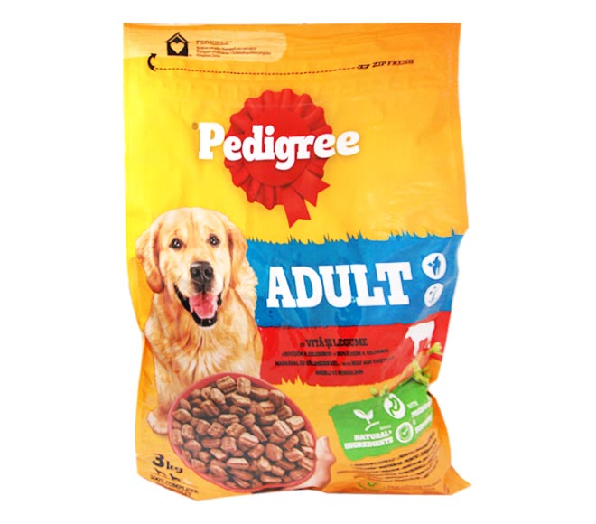 dog PEDIGREE dry food adult 3kg – beef & vegetables