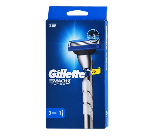 GILLETTE Mach 3 Turbo 3D razor with 2 blades