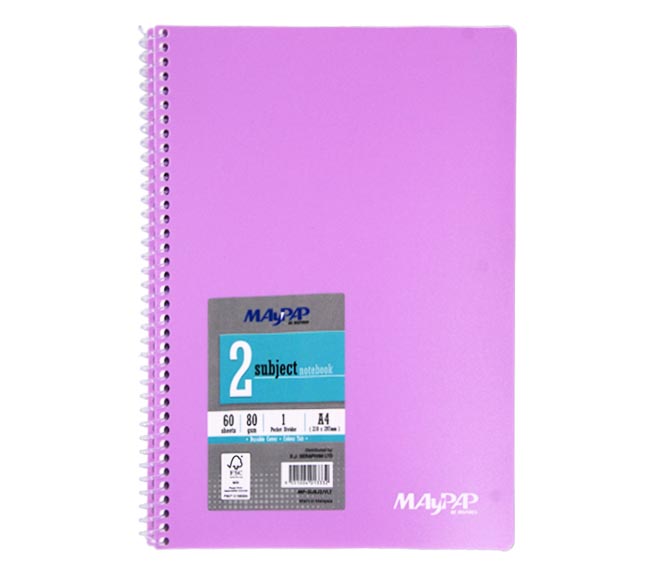 notebook MAYPAP single lined A4 60 sheets – Violet