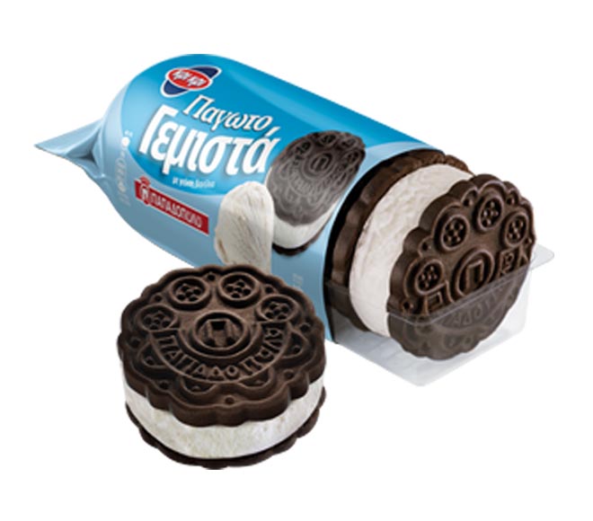 Ice cream KRI KRI PAPADOPOULOS sandwich biscuits 120g (4x30g) – vanilla flavoured cream