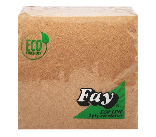FAY Eco Frienly napkins 1ply 100pcs 33cm x 33cm –  brown