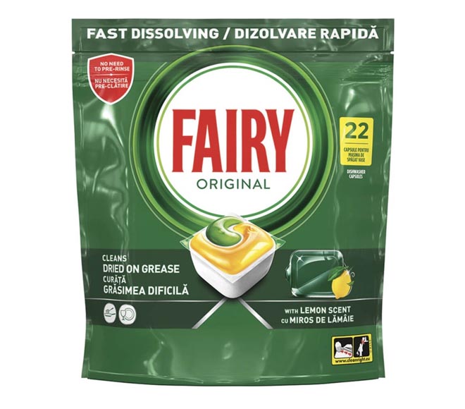 FAIRY Original dishwasher 22 capsules 297g – Lemon