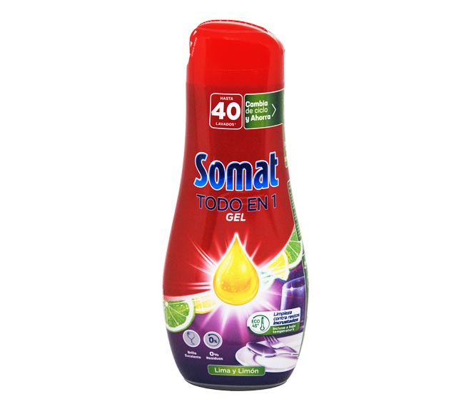 SOMAT dishwasher gel detergent All in 1 640ml – Lemon