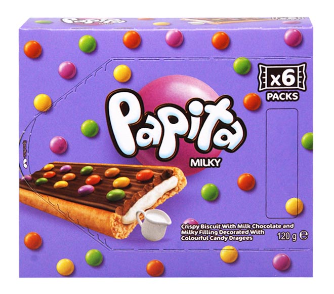 PAPITA crispy biscuits with milk chocolate 120g (6x20g) – Milky