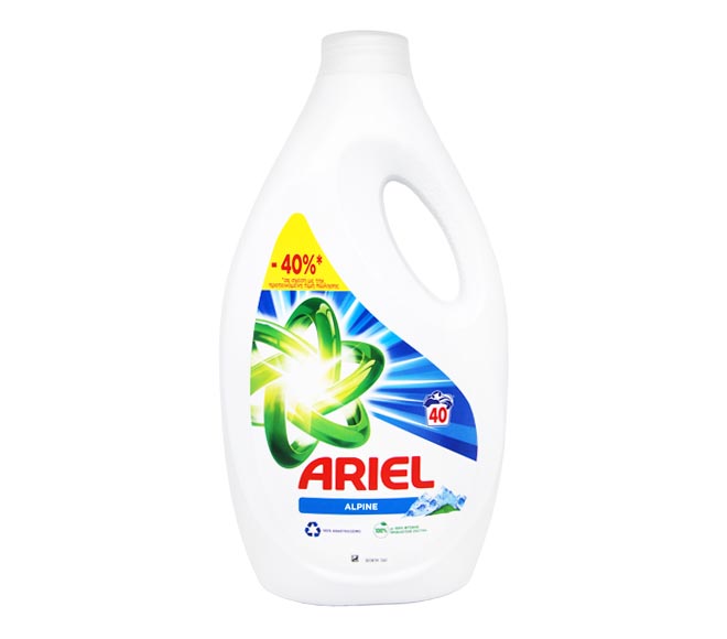 ARIEL liquid 40 washes 2000ml – Alpine (-40% LESS)