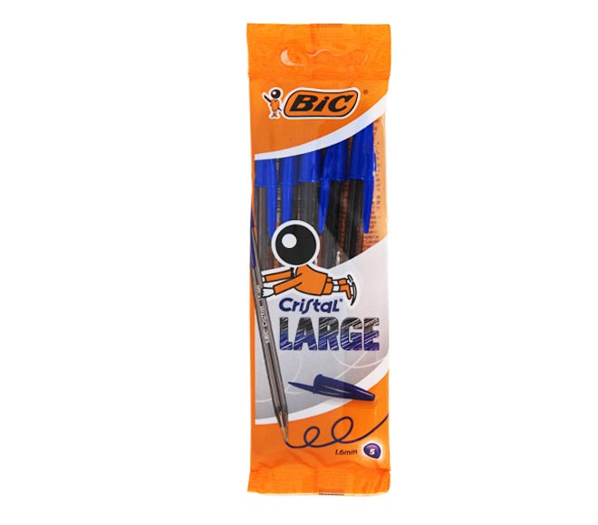 pen BIC CRISTAL Large pen 1.6mm 5pcs – BLUE