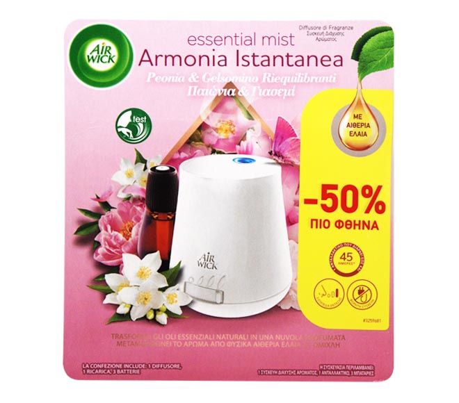 AIR WICK Freshmatic Automatic Spray – Essential Mist Peony & Jasmine (50% LESS)