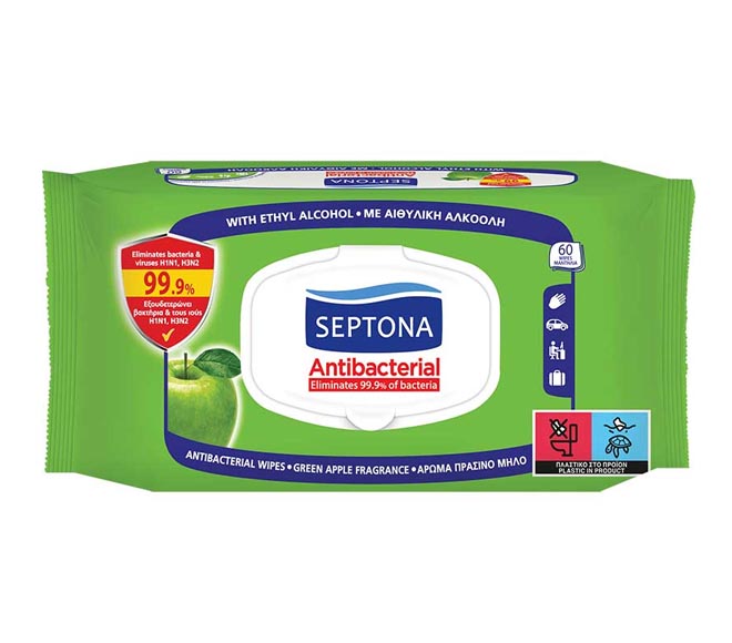 SEPTONA wipes antibacterial apple 1x60pcs – with ethyl alcohol