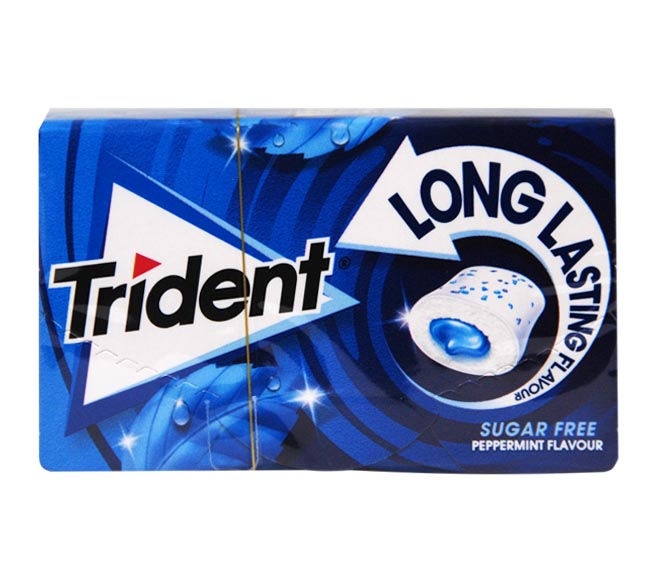 gum TRIDENT long lasting spearmint flavour sugar free 22g