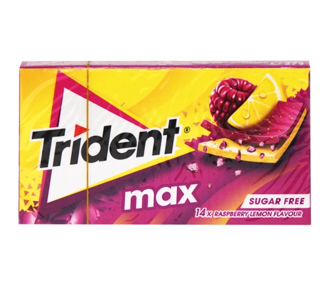 gum TRIDENT max rasberry lemon flavour sugar free 27g