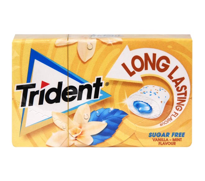 gum TRIDENT long lasting vanilla mint flavour sugar free 22g