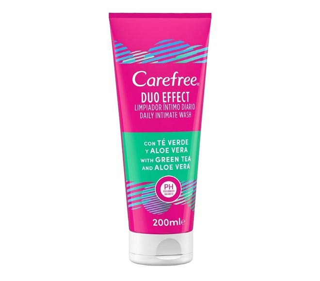 CAREFREE Duo Effect daily intimate wash 200ml – green tea & aloe vera