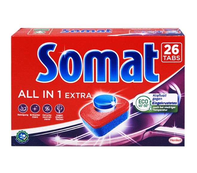 SOMAT dishwasher detergent All in 1 Extra 26 tabs 431.6g