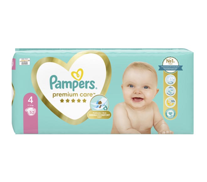 PAMPERS premium care S4 9-14Kg 52pcs