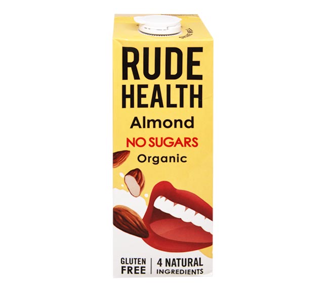 RUDE HEALTH dairy free organic Almond Drink milk 1L – no sugars